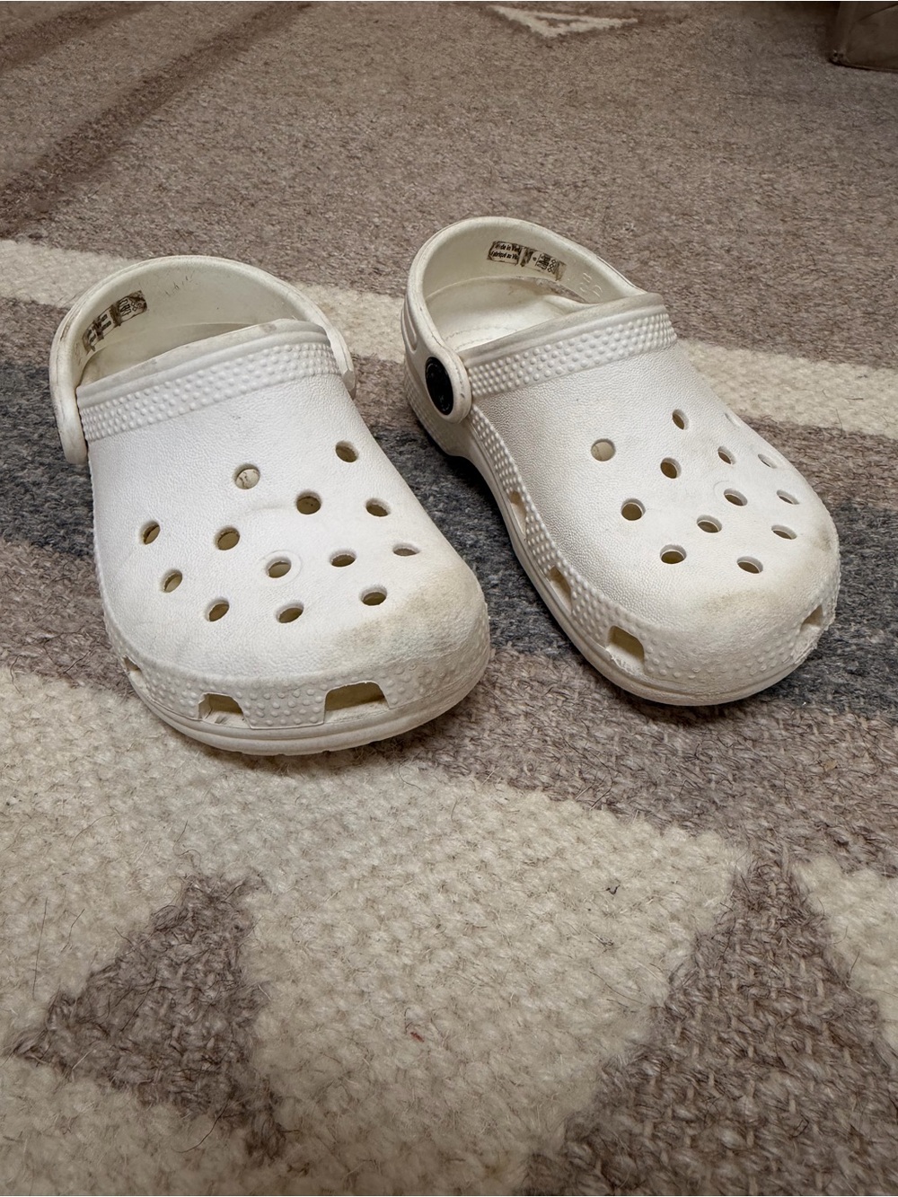 CROCS Kids White Clog Sandals with Back Strap